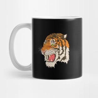 Small Paper Tiger Japanese Drawing Cool Black Mug